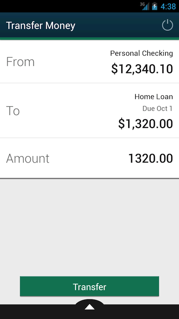 Screenshot of Android phone transfers