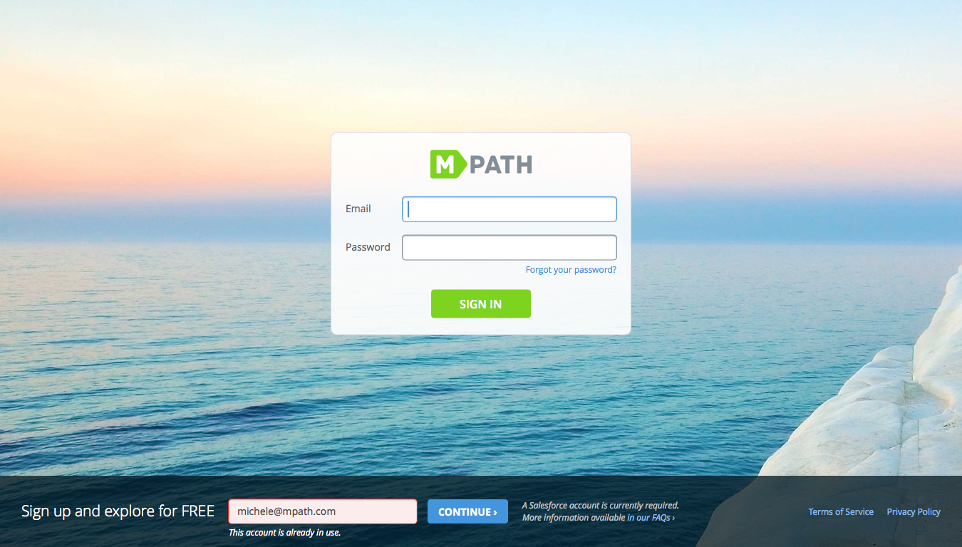 Studio Sign up - Desktop