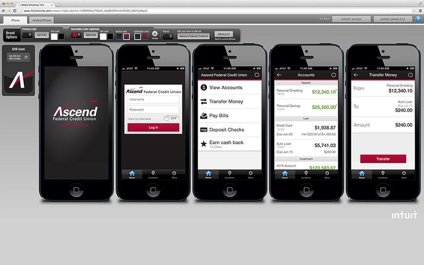 Screenshot of the mobile branding tool for iPhone