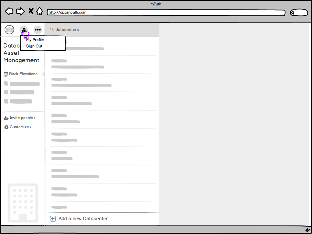 Web App - Sketches - User profile
