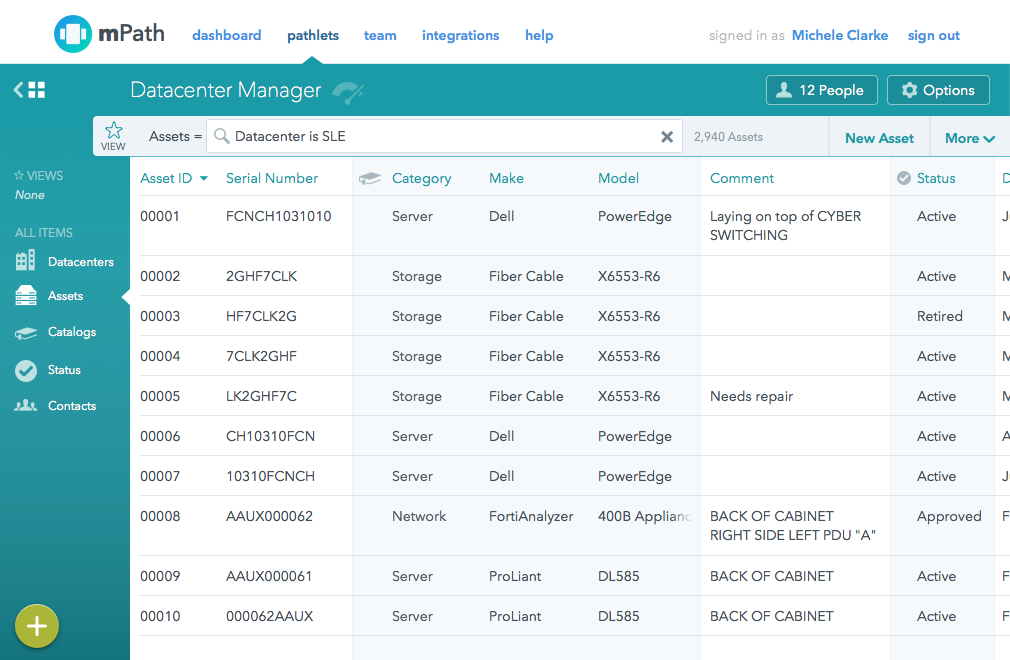Web/Studio - Assets in a Datacenter