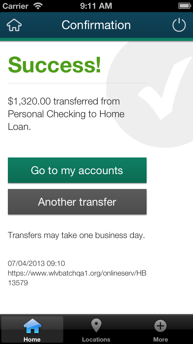 Screenshot of iPhone transfers success